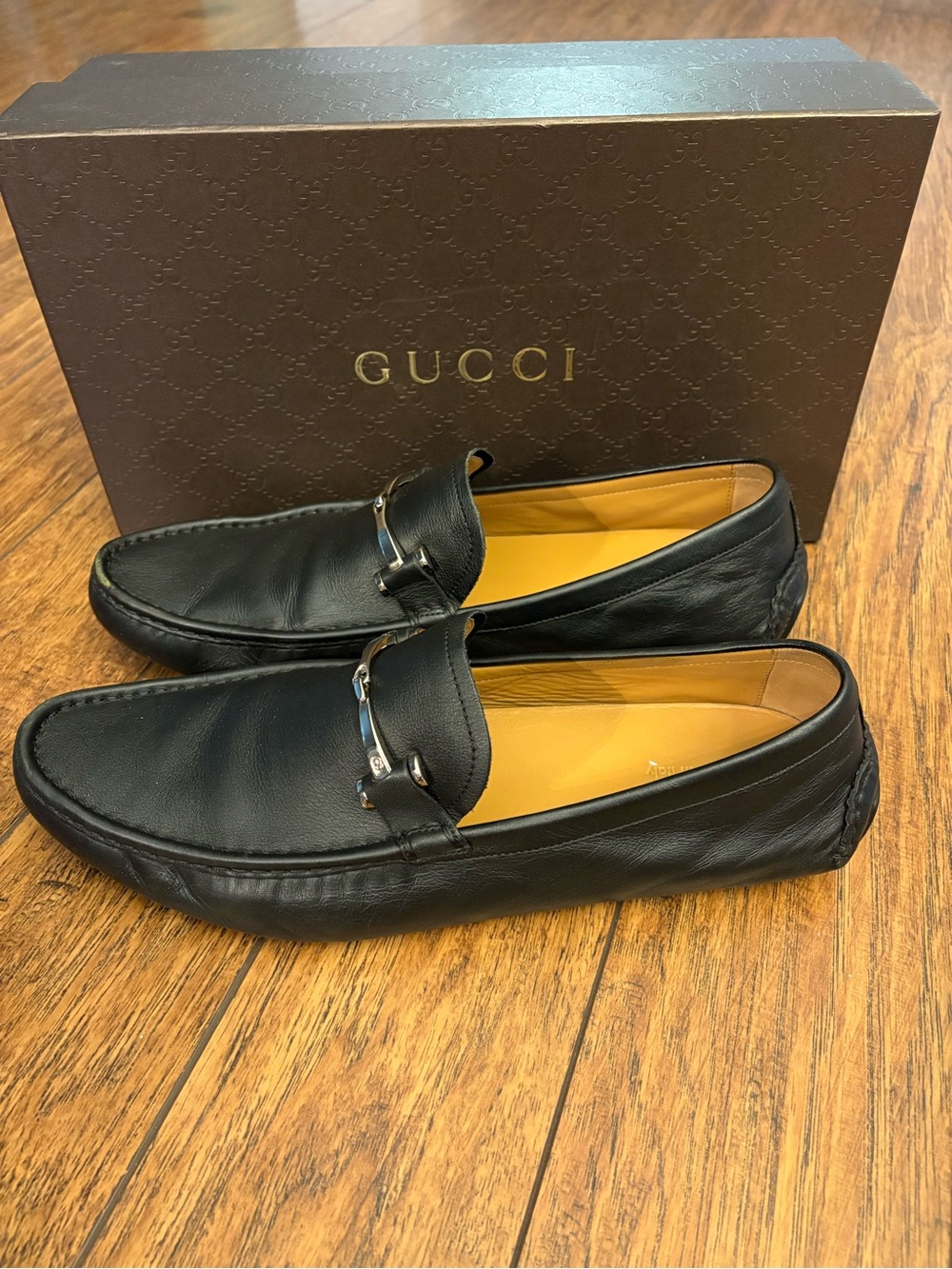 Gucci Black Leather Horsebit Slip-On Loafers - Picture 4 of 6